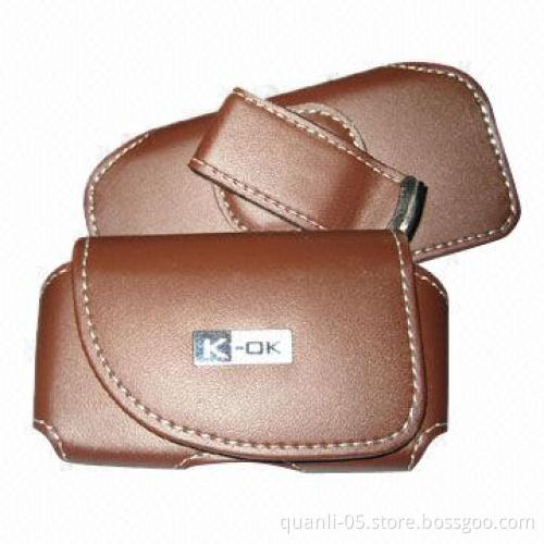 Fashionable Mobile Phone Case with Magnetic Button, Made of Genuine Leather or PU